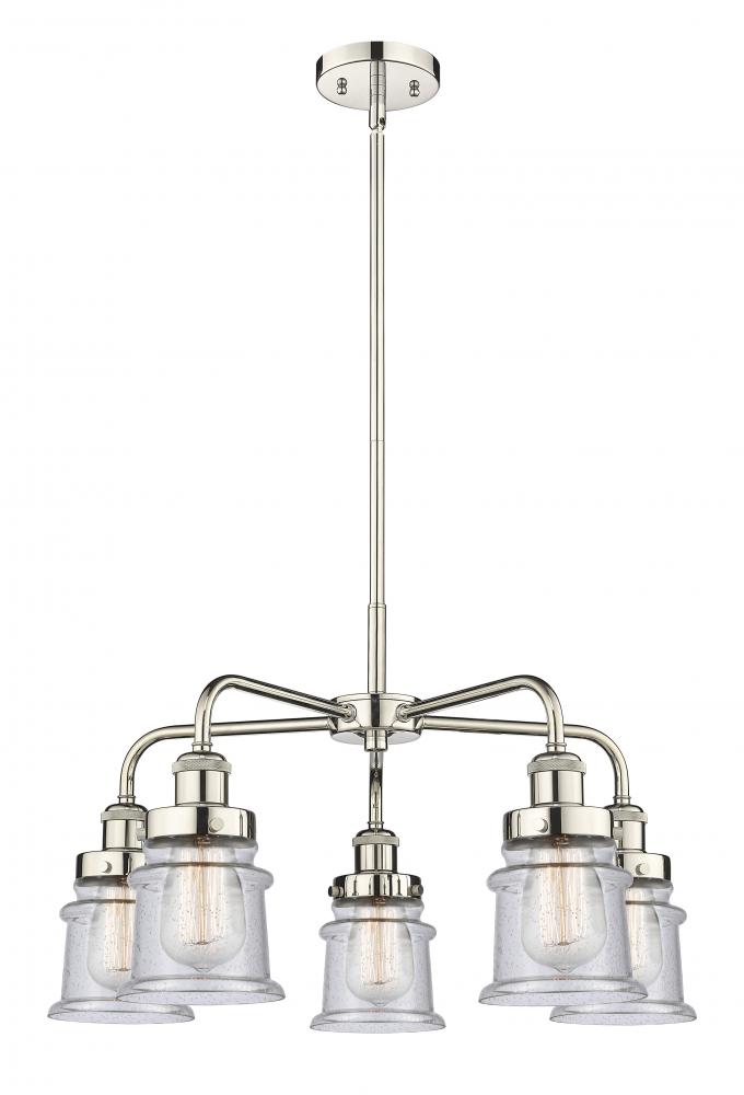 Canton - 5 Light - 24 inch - Polished Nickel - Chandelier