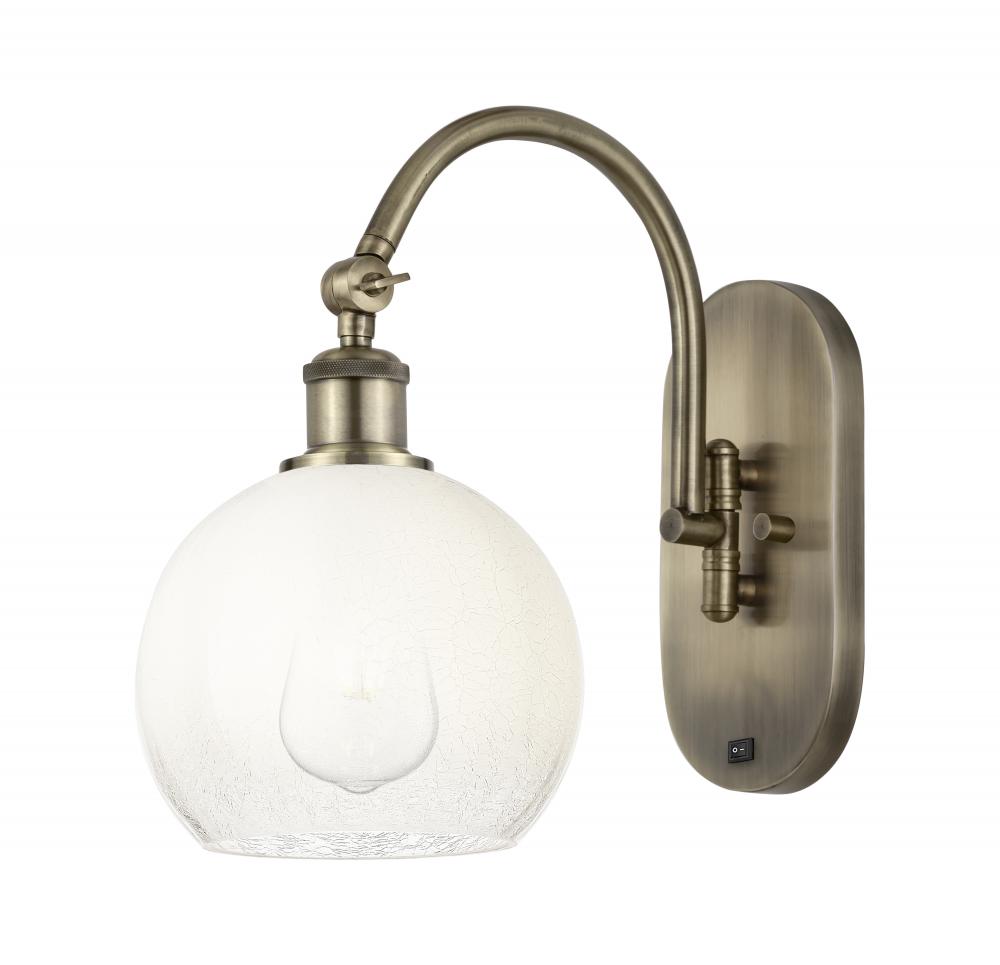 Brookhaven Globe - 1 Light - 8 inch - Antique Brass - Sconce