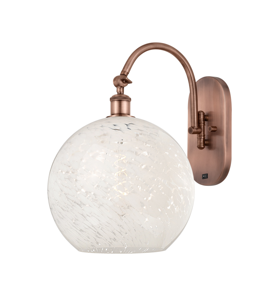White Mouchette - 1 Light - 12 inch - Antique Copper - Sconce