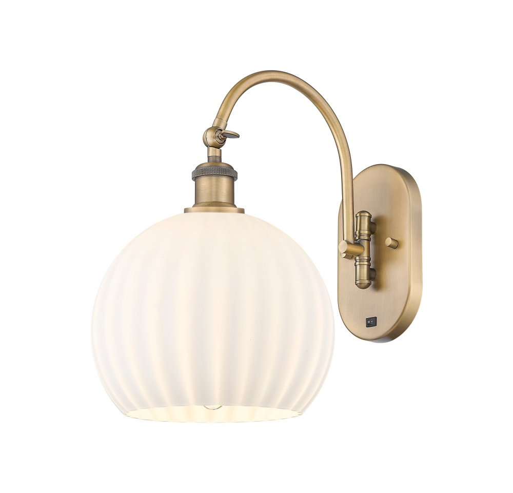 White Venetian - 1 Light - 10 inch - Brushed Brass - Sconce