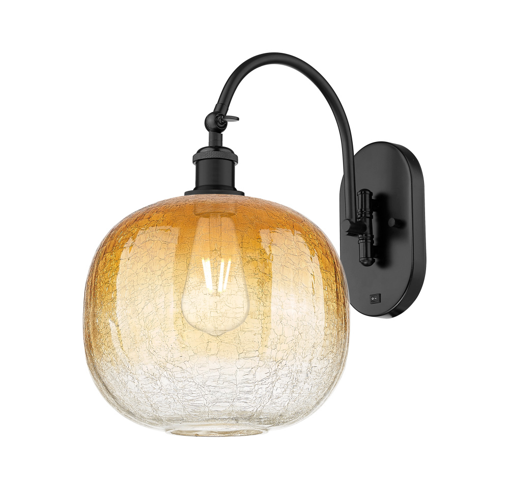 Brookhaven Sphere - 1 Light - 11 inch - Matte Black - Sconce