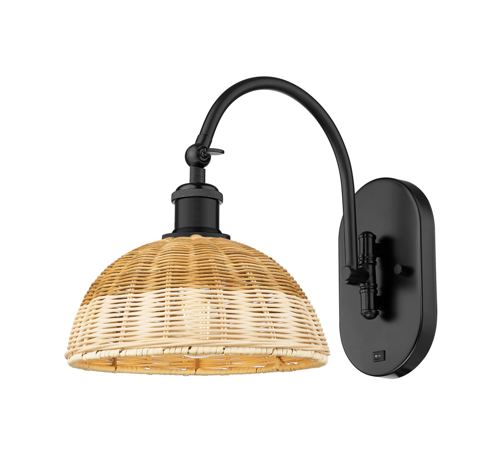 Bristol Natural II - 1 Light - 9 inch - Matte Black - Sconce