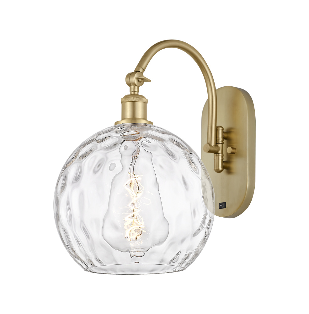 Athens Water Glass - 1 Light - 10 inch - Satin Gold - Adjustable - Sconce