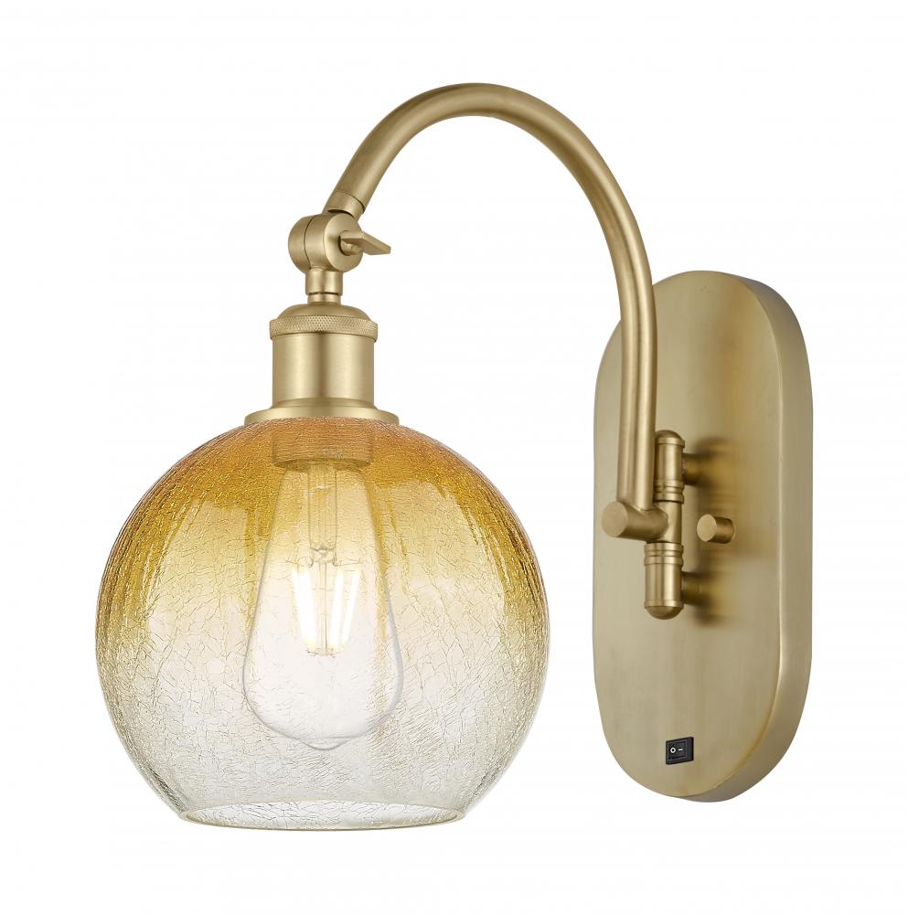 Brookhaven Globe - 1 Light - 8 inch - Satin Gold - Sconce
