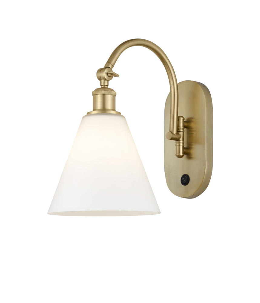 Berkshire Glass - 1 Light - 8 inch - Satin Gold - Sconce