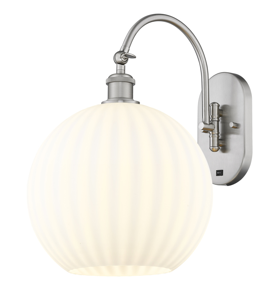 White Venetian - 1 Light - 12 inch - Brushed Satin Nickel - Sconce