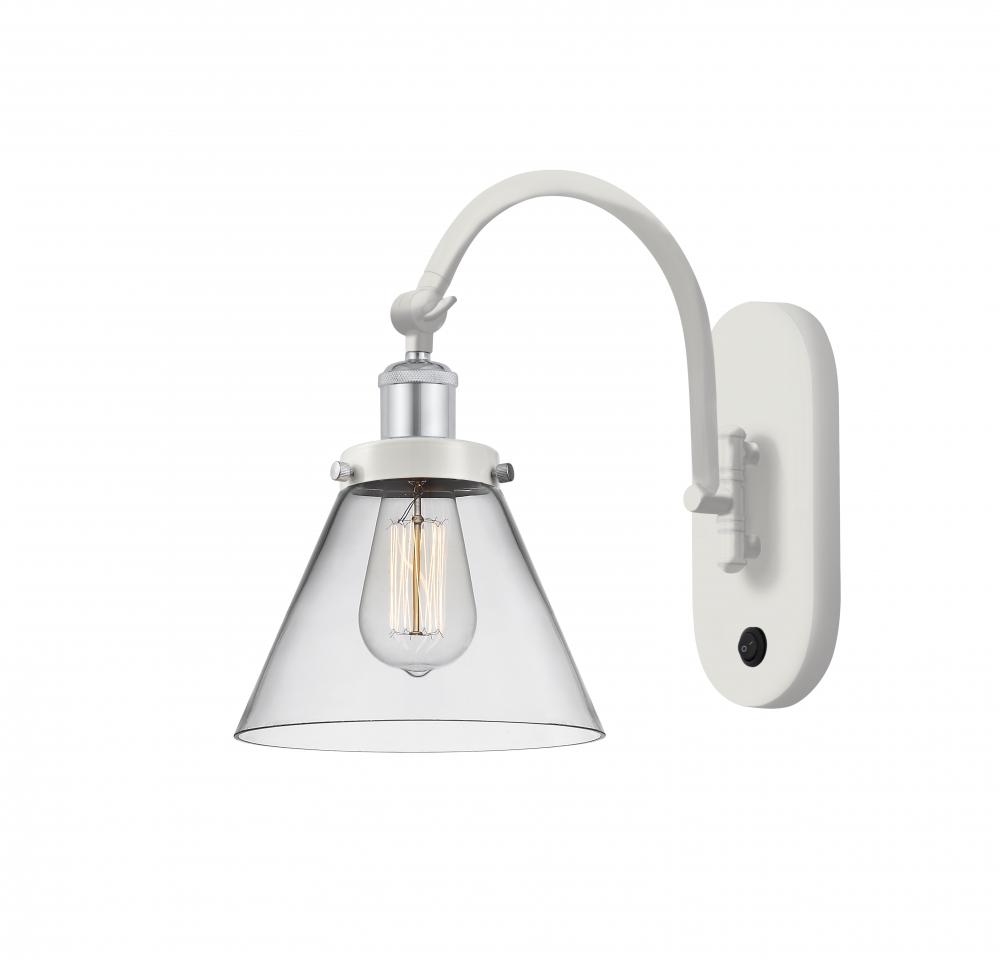Cone - 1 Light - 8 inch - White Polished Chrome - Sconce