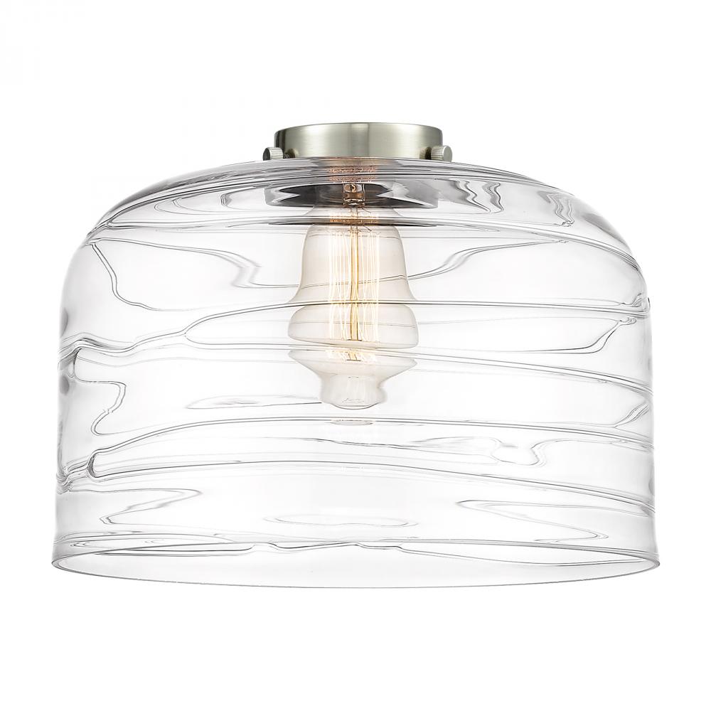 Bell Light 12 inch Clear Deco Swirl Glass