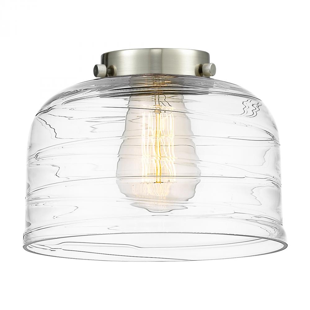 Bell Light 8 inch Clear Deco Swirl Glass