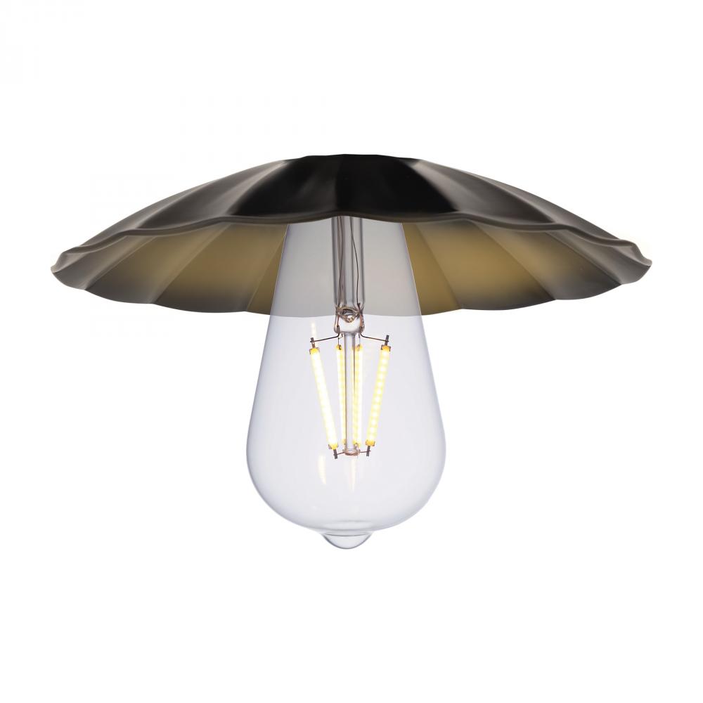 Scallop - 1 Light - 8 inch - Matte Black - Mini Pendant