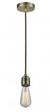 Innovations Lighting 100AB-10BR-2AB - Winchester - 1 Light - 2 inch - Antique Brass - Cord hung - Mini Pendant