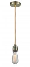 Innovations Lighting 100AB-10CR-2AB - Winchester - 1 Light - 2 inch - Antique Brass - Cord hung - Mini Pendant