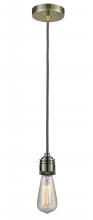 Innovations Lighting 100AB-10GY-2AB - Winchester - 1 Light - 2 inch - Antique Brass - Cord hung - Mini Pendant