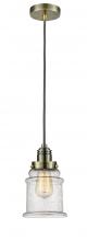 Innovations Lighting 100AB-10GY-2H-AB-G184 - Winchester - 1 Light - 8 inch - Antique Brass - Cord hung - Mini Pendant