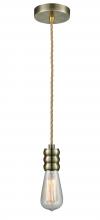 Innovations Lighting 100AB-10RE-5AB - Gatsby - 1 Light - 2 inch - Antique Brass - Cord hung - Mini Pendant