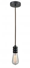 Innovations Lighting 100BK-10BR-5BK - Gatsby - 1 Light - 2 inch - Matte Black - Cord hung - Mini Pendant