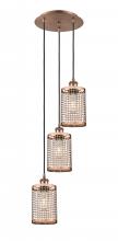 Innovations Lighting 113B-3P-AC-M18-AC - Nestbrook - 3 Light - 11 inch - Antique Copper - Cord hung - Multi Pendant