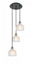 Innovations Lighting 113B-3P-BAB-G411 - Dayton - 3 Light - 12 inch - Black Antique Brass - Cord Hung - Multi Pendant