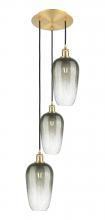 Innovations Lighting 113B-3P-SG-G484-7SL - Brookhaven Flute - 3 Light - 14 inch - Satin Gold - Cord Hung - Multi Pendant