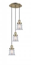 Innovations Lighting 113F-3P-AB-G182S - Canton - 3 Light - 12 inch - Antique Brass - Cord hung - Multi Pendant