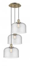 Innovations Lighting 113F-3P-AB-G74-L - Cone - 3 Light - 18 inch - Antique Brass - Cord hung - Multi Pendant