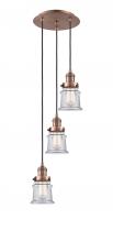 Innovations Lighting 113F-3P-AC-G182S - Canton - 3 Light - 12 inch - Antique Copper - Cord hung - Multi Pendant