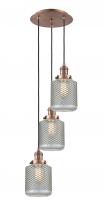 Innovations Lighting 113F-3P-AC-G262 - Stanton - 3 Light - 13 inch - Antique Copper - Cord hung - Multi Pendant