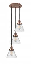 Innovations Lighting 113F-3P-AC-G44 - Cone - 3 Light - 14 inch - Antique Copper - Cord hung - Multi Pendant