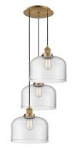 Innovations Lighting 113F-3P-BB-G72-L - Cone - 3 Light - 18 inch - Brushed Brass - Cord hung - Multi Pendant