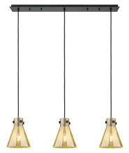 Innovations Lighting 123-410-1PS-BK-G411-8ME - Newton Cone - 3 Light - 40 inch - Matte Black - Linear Pendant