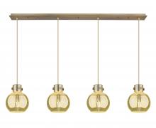 Innovations Lighting 124-410-1PS-BB-G410-8ME - Newton Sphere - 4 Light - 52 inch - Brushed Brass - Cord hung - Linear Pendant