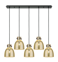 Innovations Lighting 125-410-1PS-BK-G412-8ME - Newton Bell - 5 Light - 40 inch - Matte Black - Linear Pendant