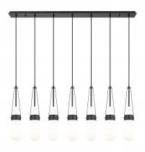 Innovations Lighting 127-452-1P-BK-G452-4GWH - Milan - 7 Light - 48 inch - Matte Black - Linear Pendant