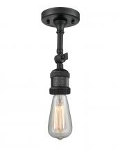 Innovations Lighting 200F-BK - Bare Bulb 1 Light Semi-Flush Mount