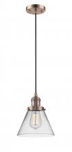 Innovations Lighting 201C-AC-G42 - Cone - 1 Light - 8 inch - Antique Copper - Cord hung - Mini Pendant