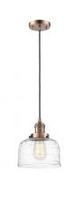 Innovations Lighting 201C-AC-G713 - Bell - 1 Light - 8 inch - Antique Copper - Cord hung - Mini Pendant