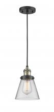 Innovations Lighting 201C-BAB-G62 - Cone - 1 Light - 6 inch - Black Antique Brass - Cord hung - Mini Pendant