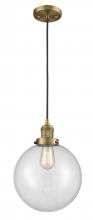Innovations Lighting 201C-BB-G202-10-LED - Beacon - 1 Light - 10 inch - Brushed Brass - Cord hung - Mini Pendant