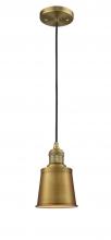 Innovations Lighting 201C-BB-M9-BB - Addison - 1 Light - 5 inch - Brushed Brass - Cord hung - Mini Pendant