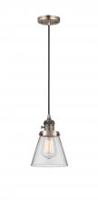 Innovations Lighting 201CSW-AB-G62 - Cone - 1 Light - 6 inch - Antique Brass - Cord hung - Mini Pendant