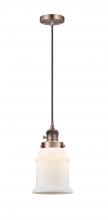 Innovations Lighting 201CSW-AC-G181 - Canton - 1 Light - 6 inch - Antique Copper - Cord hung - Mini Pendant