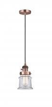 Innovations Lighting 201CSW-AC-G182S - Canton - 1 Light - 5 inch - Antique Copper - Cord hung - Mini Pendant
