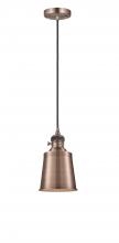 Innovations Lighting 201CSW-AC-M9-AC - Addison - 1 Light - 5 inch - Antique Copper - Cord hung - Mini Pendant