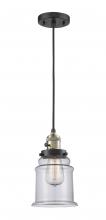 Innovations Lighting 201CSW-BAB-G182 - Canton - 1 Light - 6 inch - Black Antique Brass - Cord hung - Mini Pendant