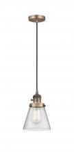Innovations Lighting 201CSW-BB-G64 - Cone - 1 Light - 6 inch - Brushed Brass - Cord hung - Mini Pendant