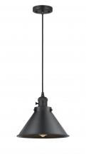Innovations Lighting 201CSW-BK-M10-BK - Briarcliff - 1 Light - 10 inch - Matte Black - Cord hung - Mini Pendant