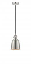 Innovations Lighting 201CSW-PN-M9 - Addison - 1 Light - 5 inch - Polished Nickel - Cord hung - Mini Pendant