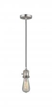 Innovations Lighting 201CSW-SN - Bare Bulb - 1 Light - 3 inch - Brushed Satin Nickel - Cord hung - Mini Pendant