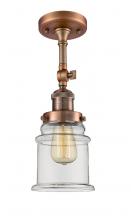 Innovations Lighting 201F-AC-G182 - Canton - 1 Light - 6 inch - Antique Copper - Semi-Flush Mount