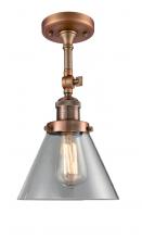 Innovations Lighting 201F-AC-G42 - Cone - 1 Light - 8 inch - Antique Copper - Semi-Flush Mount
